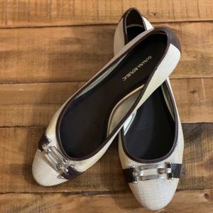 Raffia Buckle Ballerina Flats